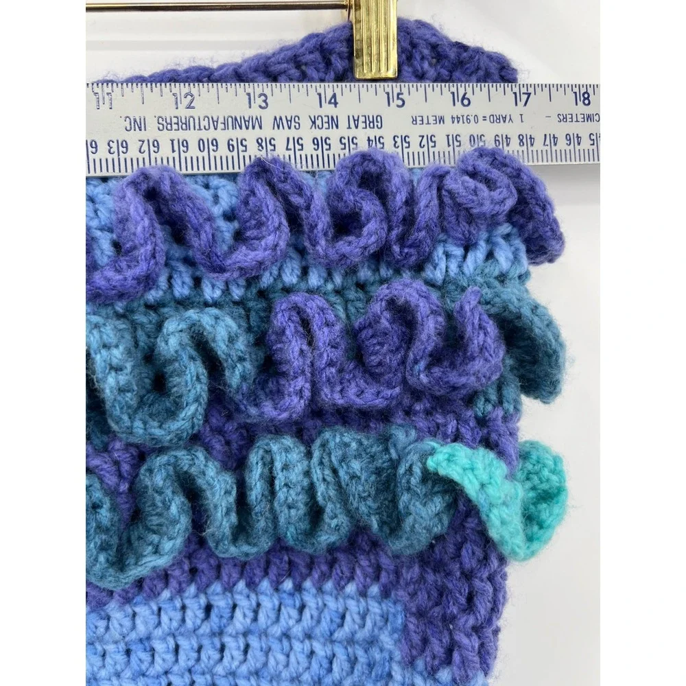 Hand Crochet Mermaid Tail Baby Blanket Toddler Photo Shoots Prop Fish Tail - Picture 4 of 5